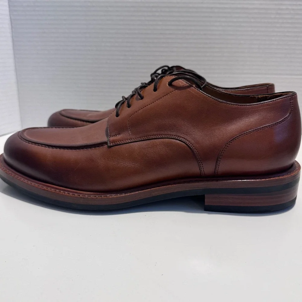 Beckett Simonon Dunham Derby Men 10.5 Tan Leather Split Toe Dress Shoes 18782